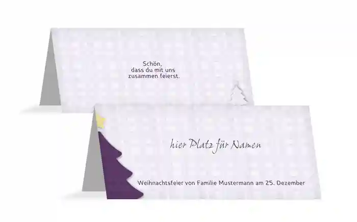 Tischkarte zu Weihnachten Holzkaro