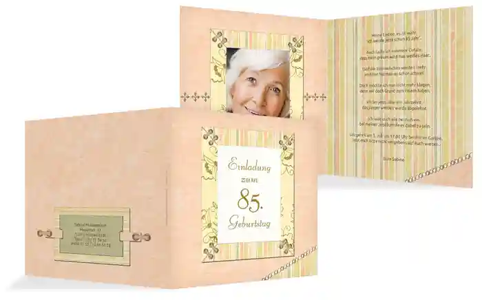 Geburtstagseinladungskarte Nostalgie 85 Foto