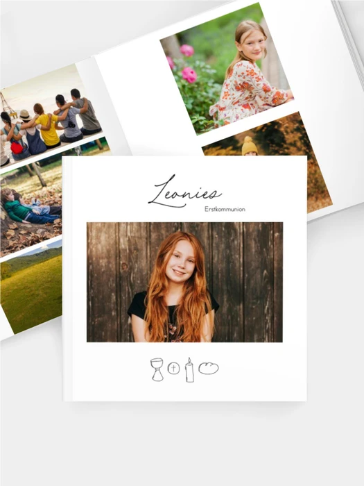 Fotobuch einfache Linien Kommunion / Konfirmation