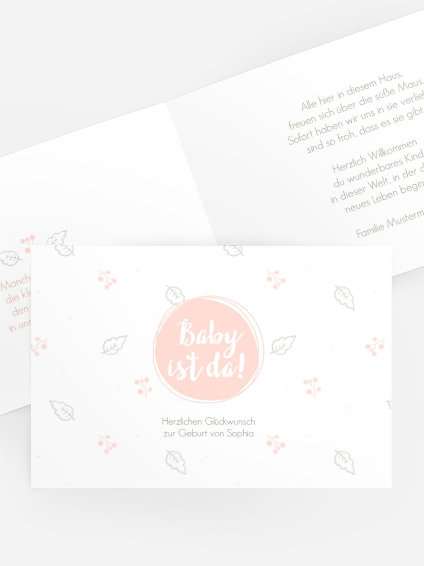 Glückwunschkarte zur Geburt Wildblumenwiese