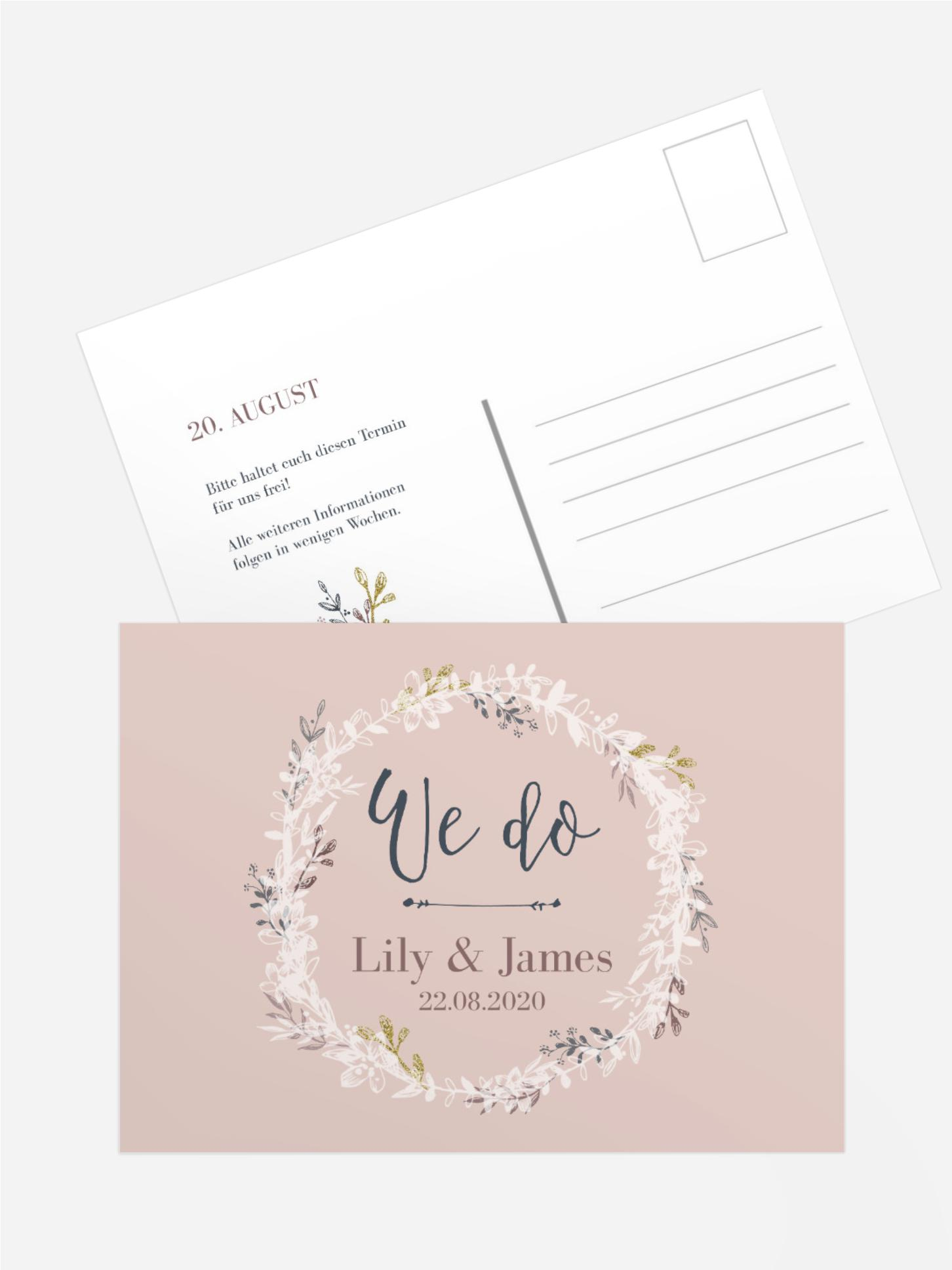 Antwortkarte Leaf Wreath