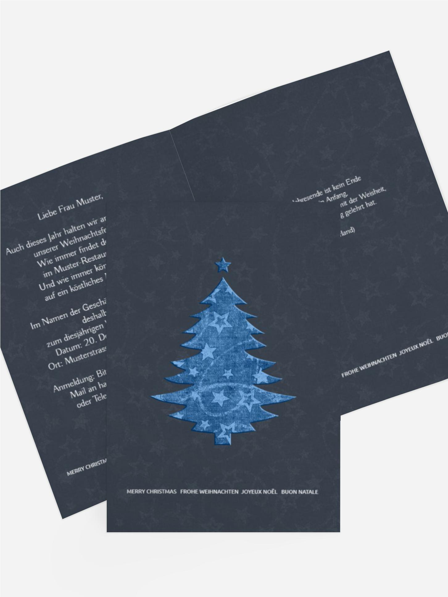 Weihnachtseinladungskarte Geschäft Baum