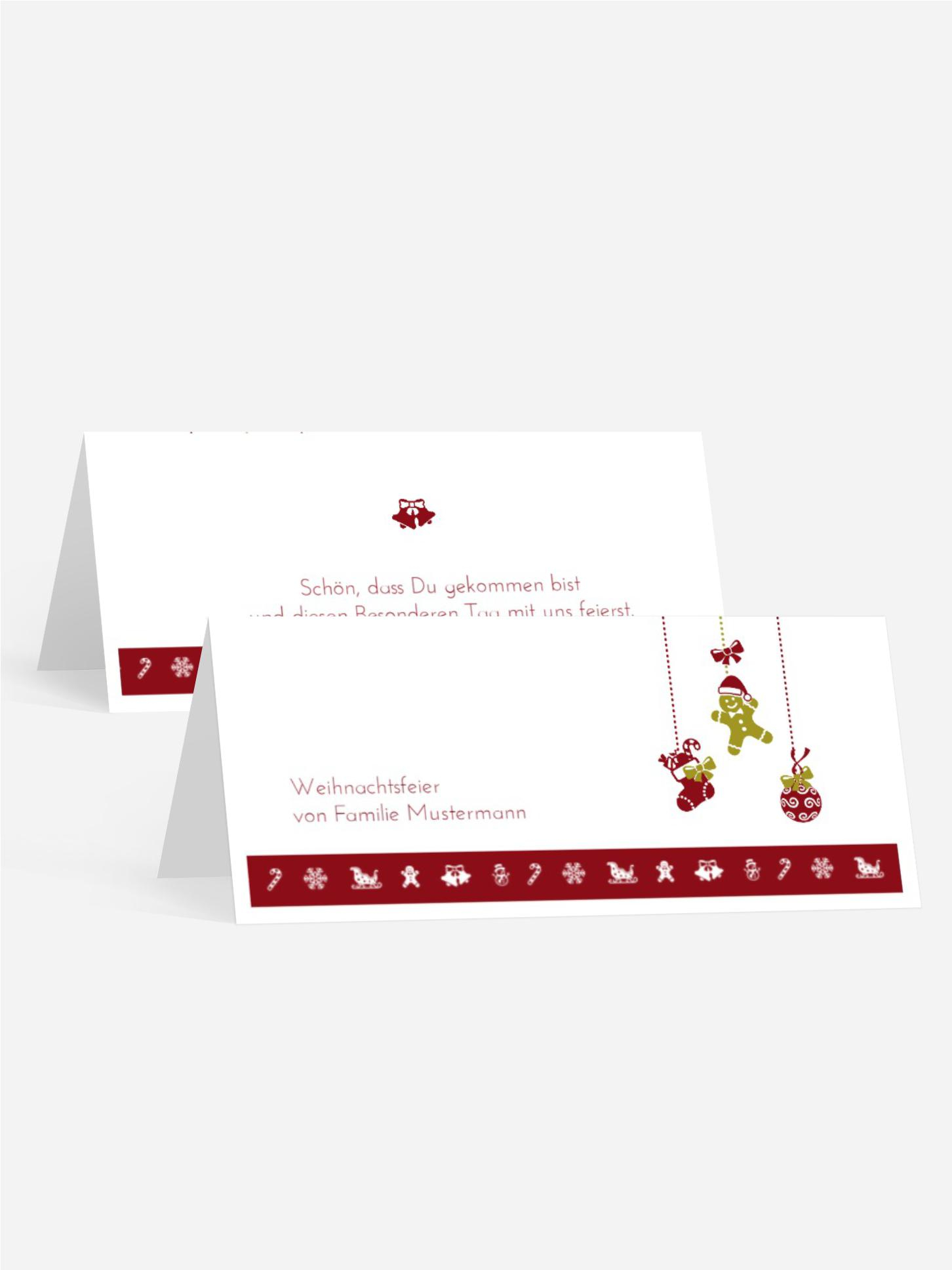 Tischkarte Weihnachten Borte