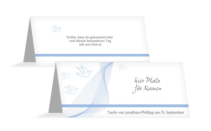 Taufe Tischkarte Taube Taufe Tischkarte Taube