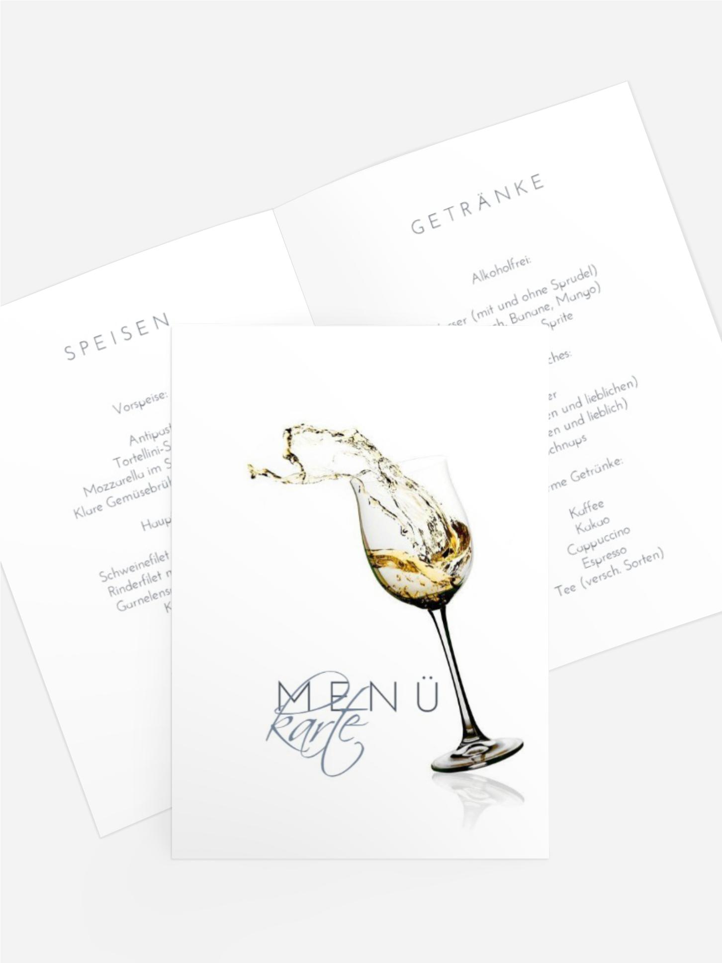 Menükarte Taufe Foto Akzent