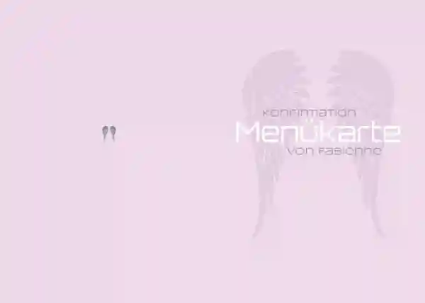 Menükarte Konfirmation Schutzengel