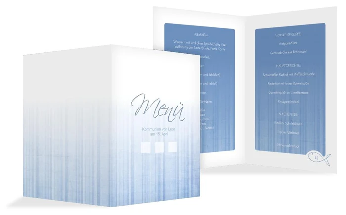Menükarte Kommunion White Menükarte Kommunion White