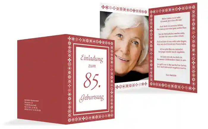 Geburtstagseinladung florale Elemente 85 Foto