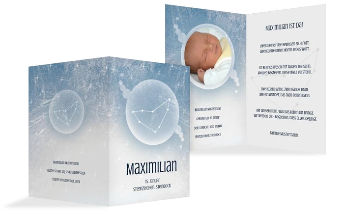 Geburtskarte Sternzeichen Steinbock Geburtskarte Sternzeichen Steinbock