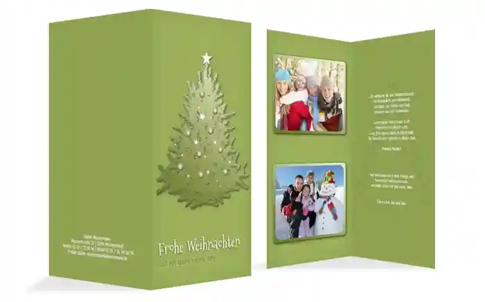 Weihnachtsgrußkarte Privat geschmückter Baum