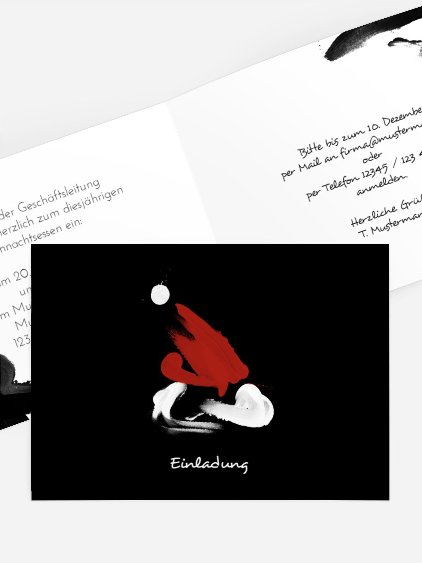 Weihnachts Einladungskarte geschäftlich Farbenmütze