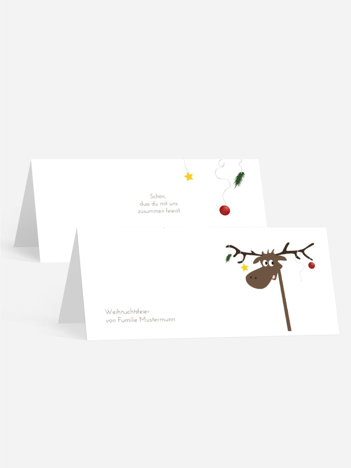 Weihnachts Tischkarte Elch