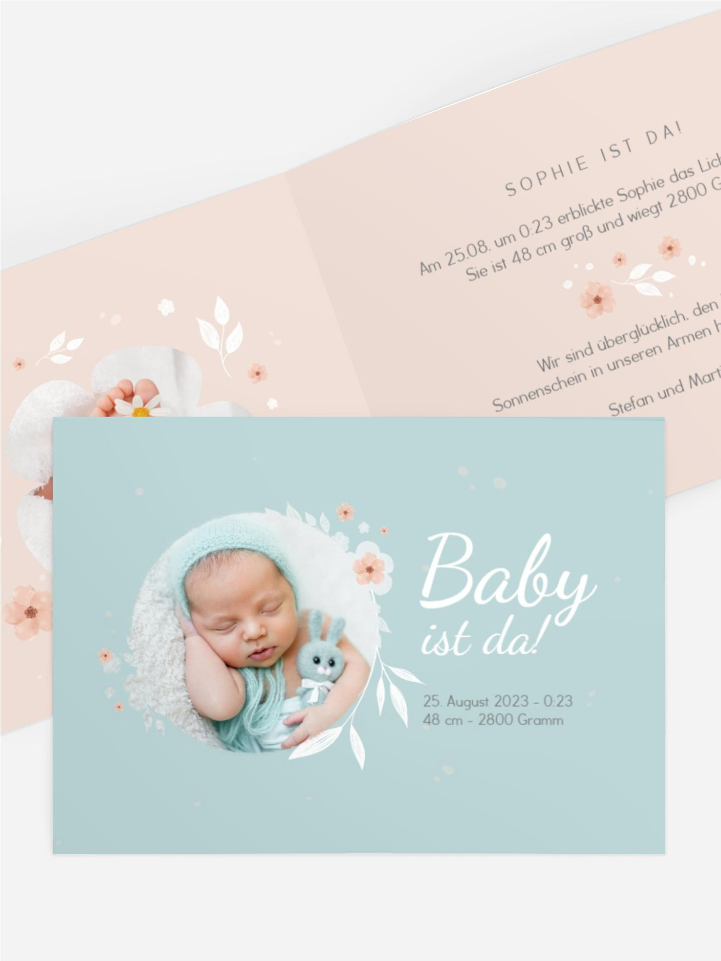 Geburtskarte Beschützende Ranken