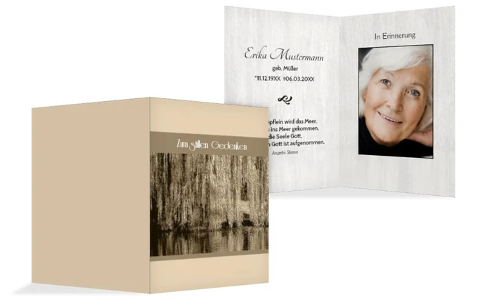 Sterbebildkarte Flusslandschaft