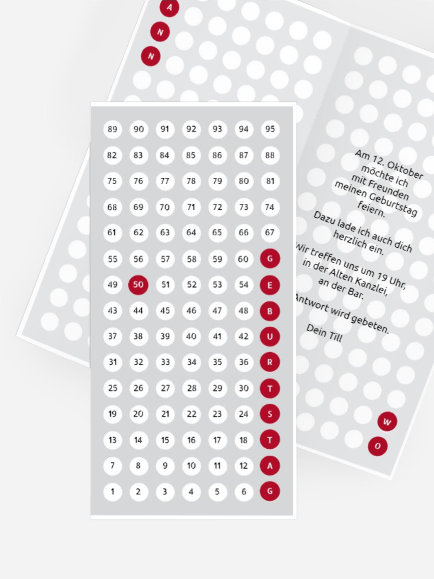 Geburtstagskarte Zahlenspiel 50