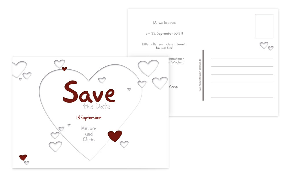Save the Date Herzform Save the Date Herzform