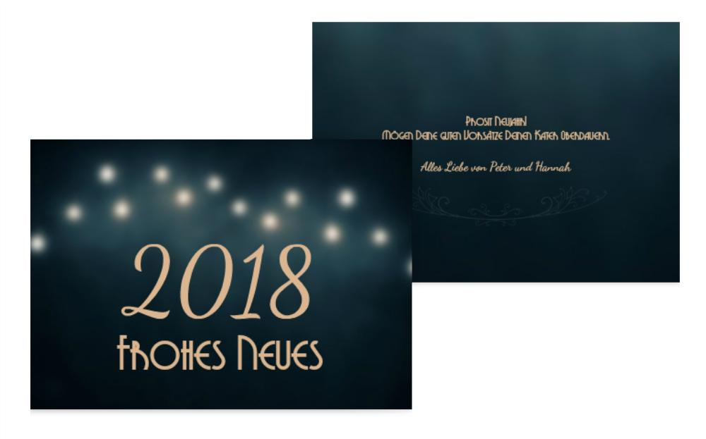Neujahrskarte Moonlight Night Neujahrskarte Moonlight Night