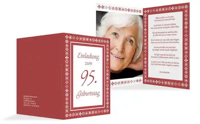 Geburtstagseinladung florale Elemente 95 Foto