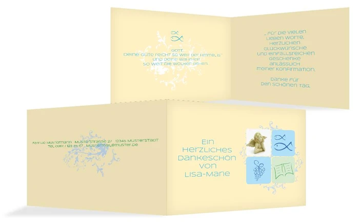 Dankeskarte Konfirmation Fisch Dankeskarte Konfirmation Fisch