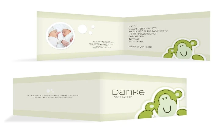 Taufkarte Danke Äffchen