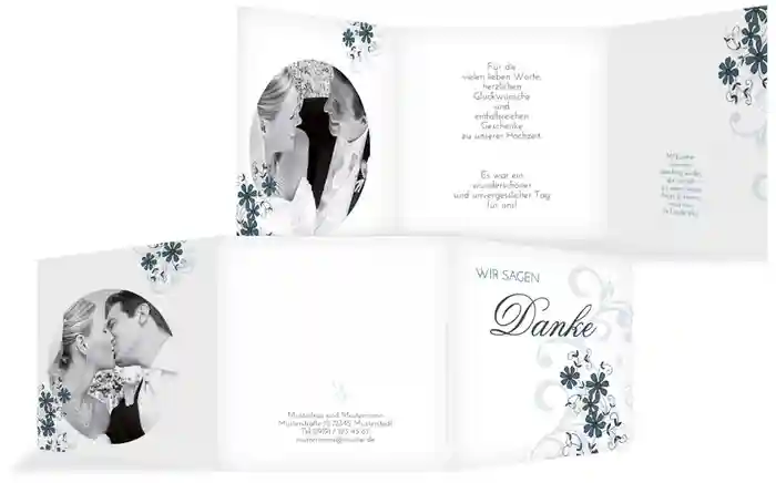 Hochzeit Dankeskarte Ranke