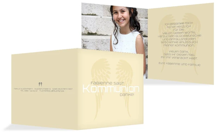 Kommunion Dankeskarte Schutzengel