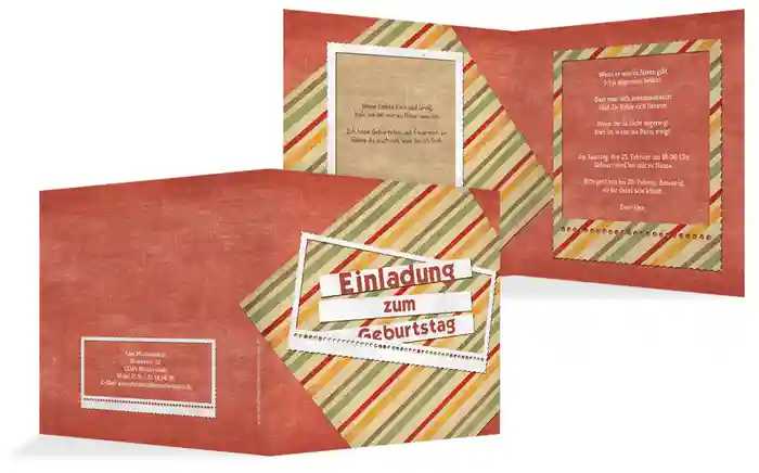 Einladungskarte für Jugendliche color stripes