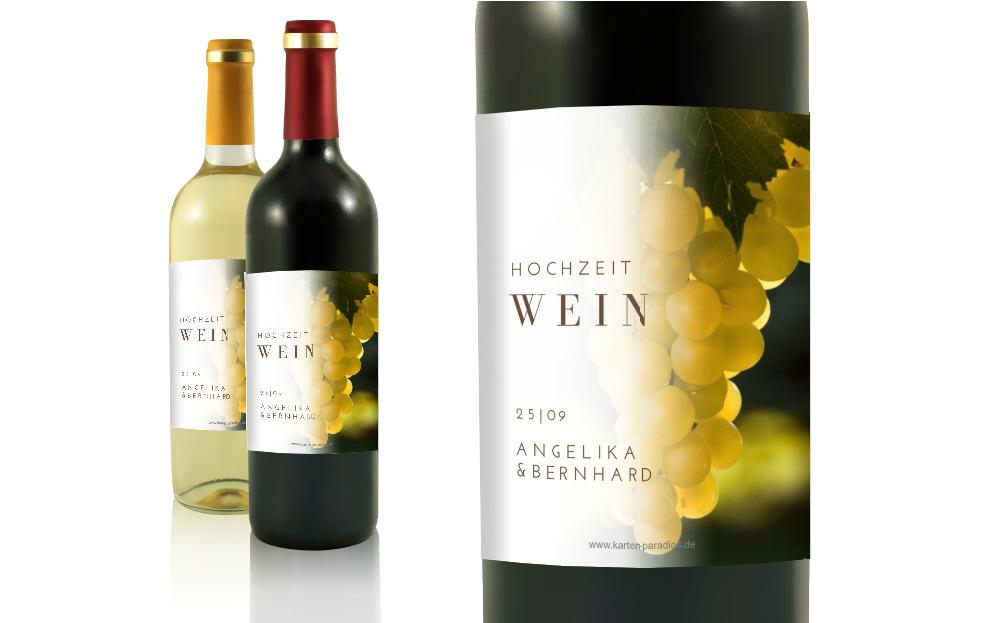 Flaschenetikett Hochzeit Geblendet