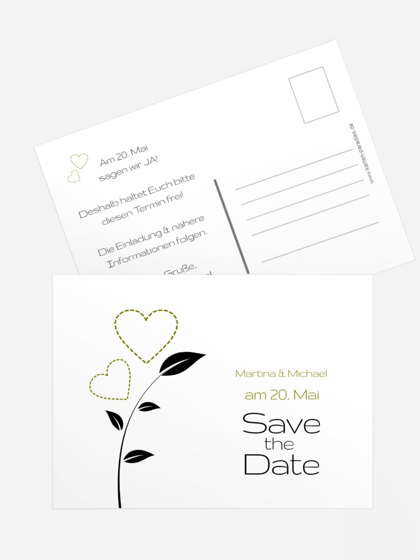 Save the Date Herzblume