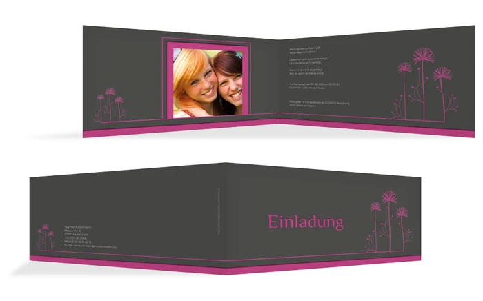 Einladung zum Geburtstag Blume abstrakt Foto Einladung zum Geburtstag Blume abstrakt Foto