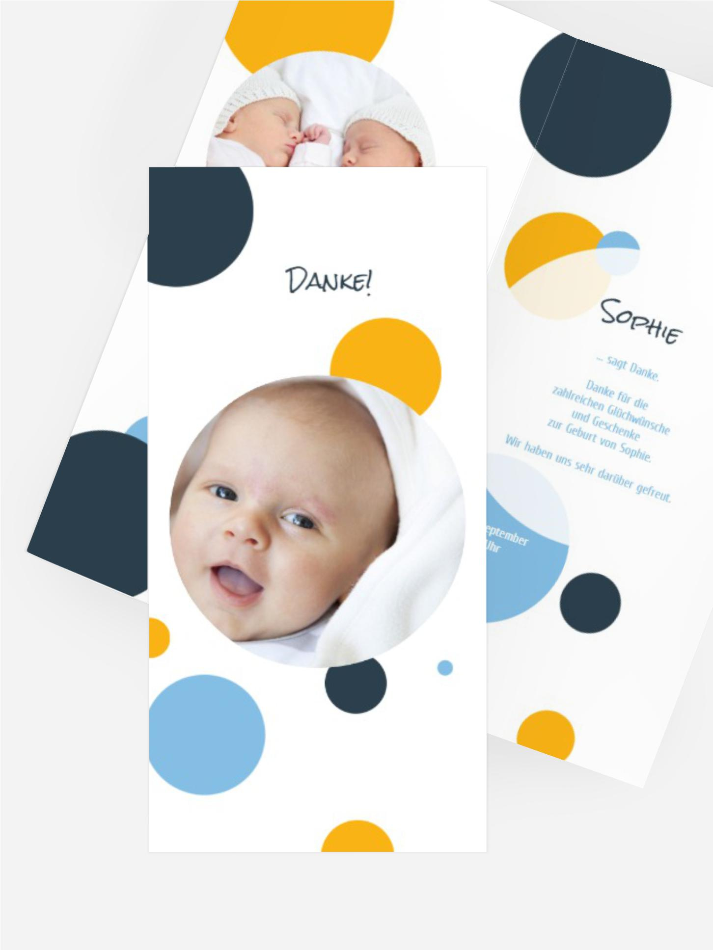 Baby Dankeskarte Kleckse