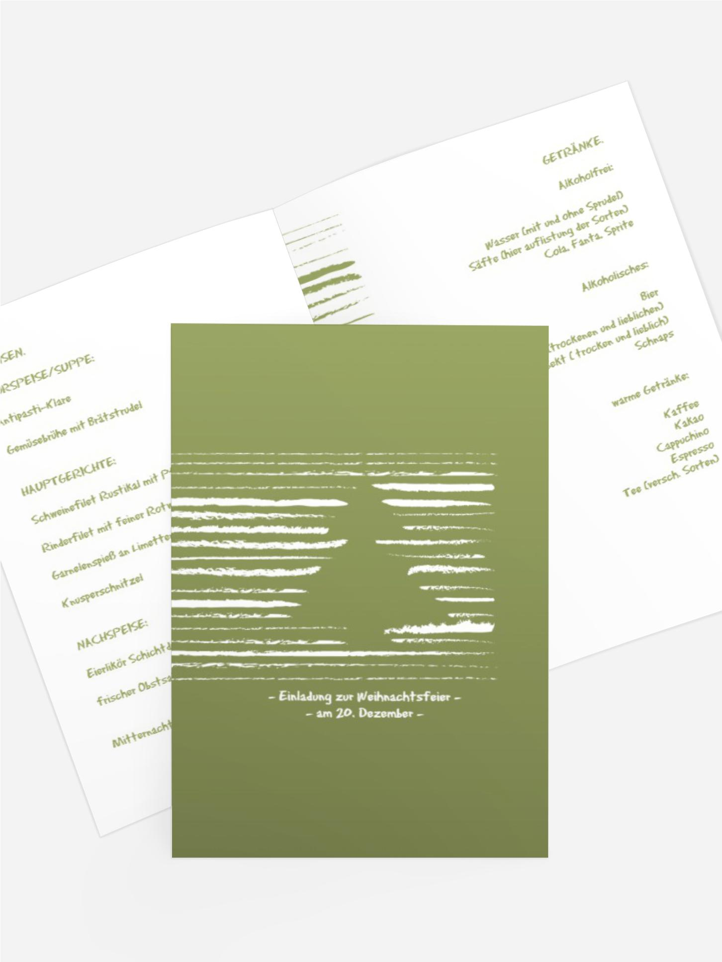 Weihnachts Menükarte Kreidentanne
