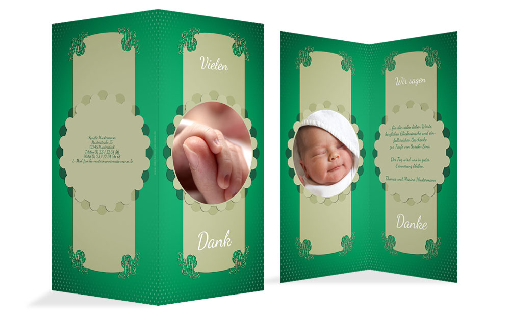 Dankeskarte Taufe Krause