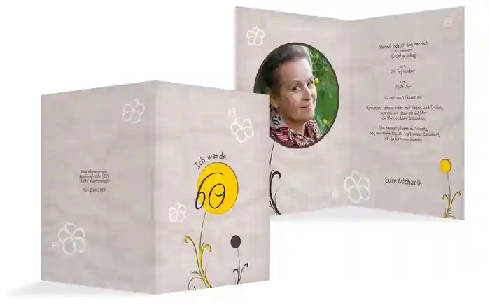 Einladungskarte Fantasyflower 50 Foto