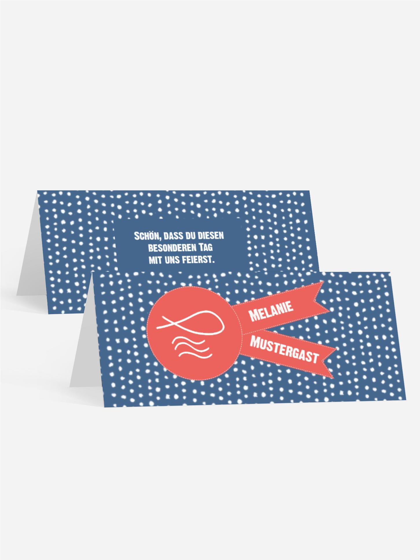 Tischkarte Kommunion Punkte