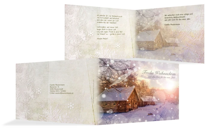 Weihnachtsgrußkarte Privat Schneehütte Weihnachtsgrußkarte Privat Schneehütte
