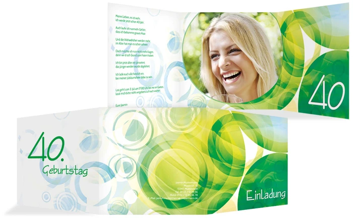 Einladungskarte colorful circles 40 Foto