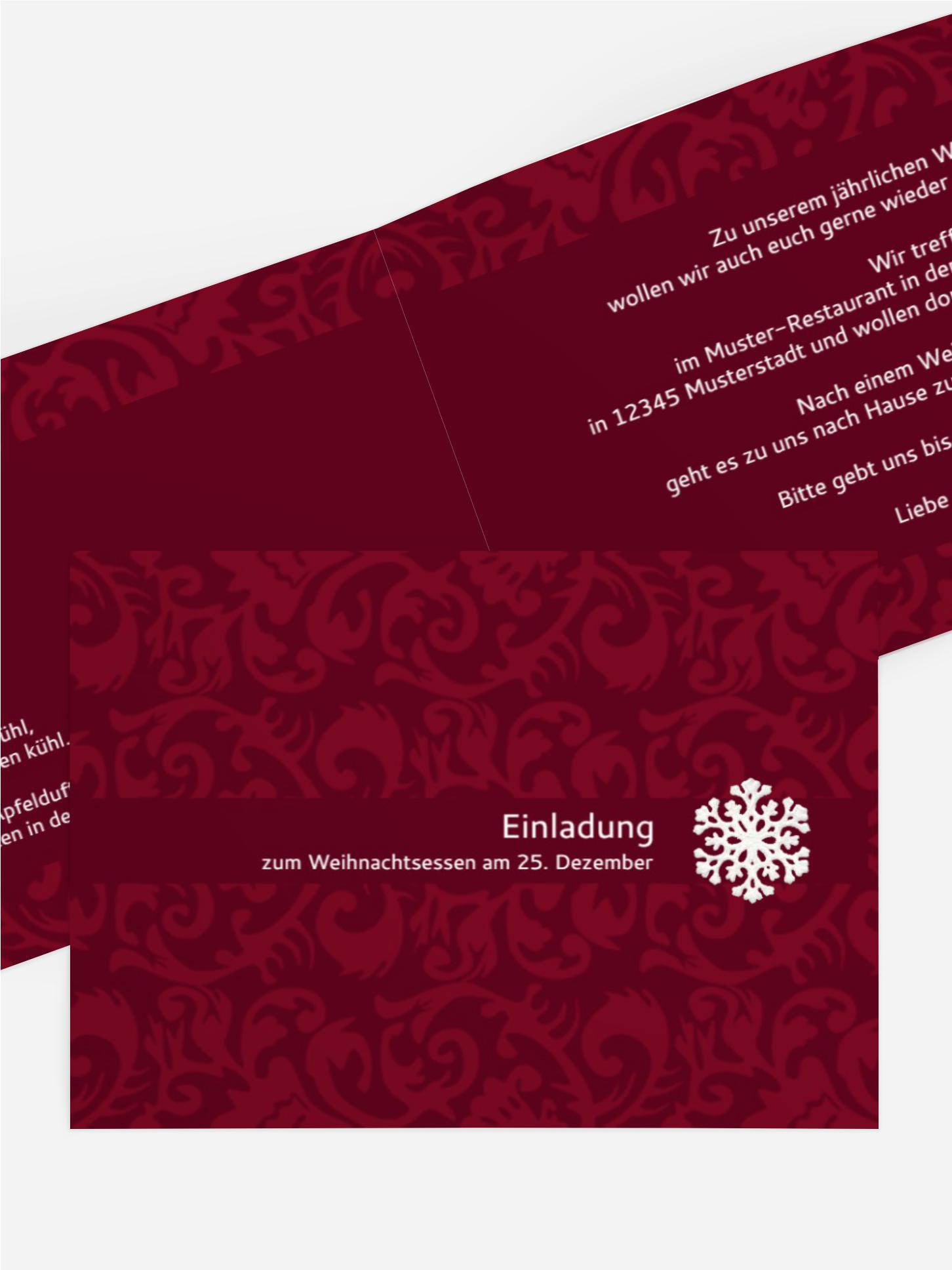 Weihnachtskarte Einladung Privat Flocke Weihnachtskarte Einladung Privat Flocke