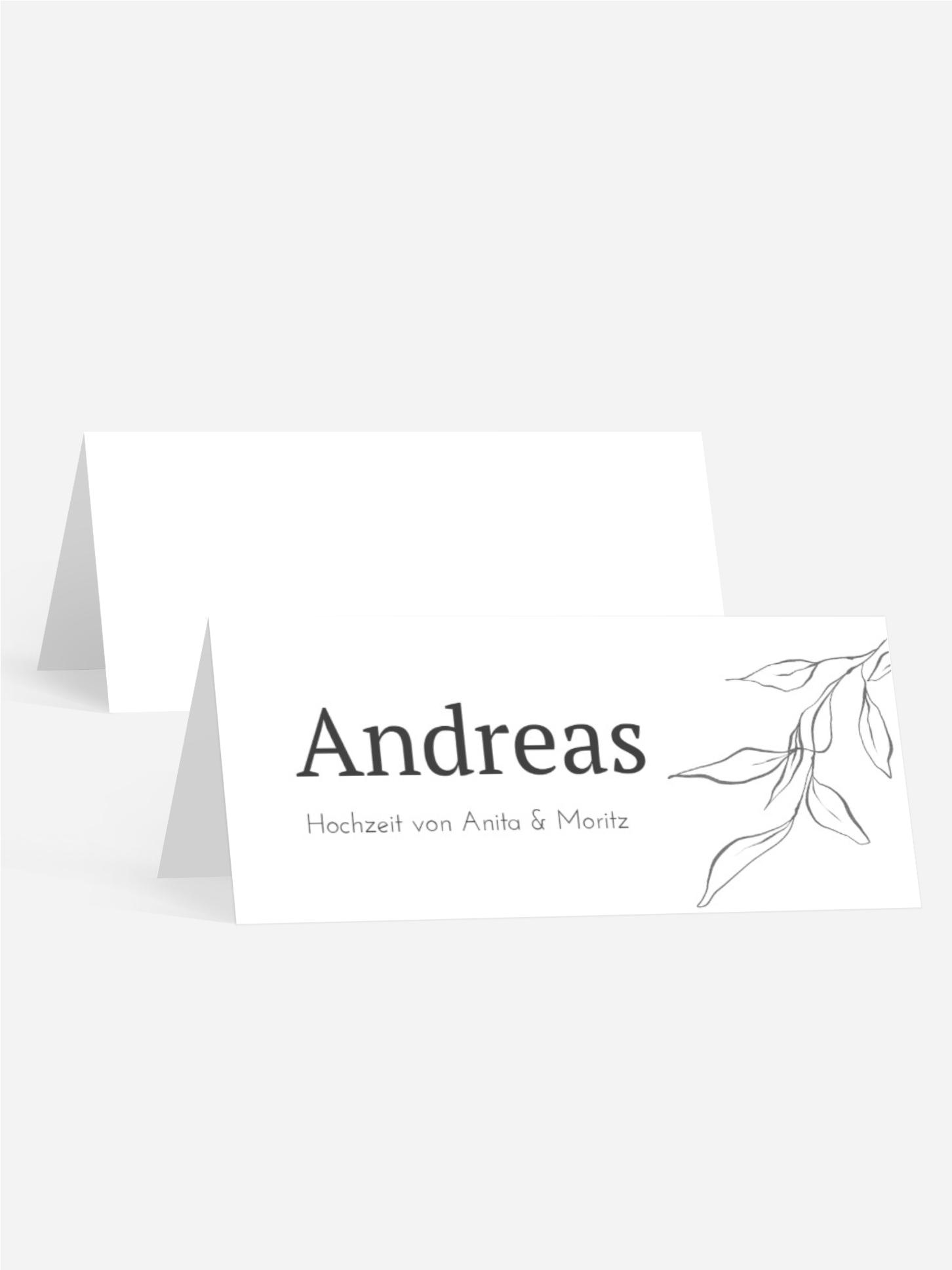 Tischkarte Dezent Leaf