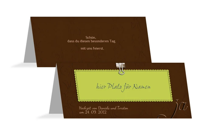 Tischkarte Liebesnachricht