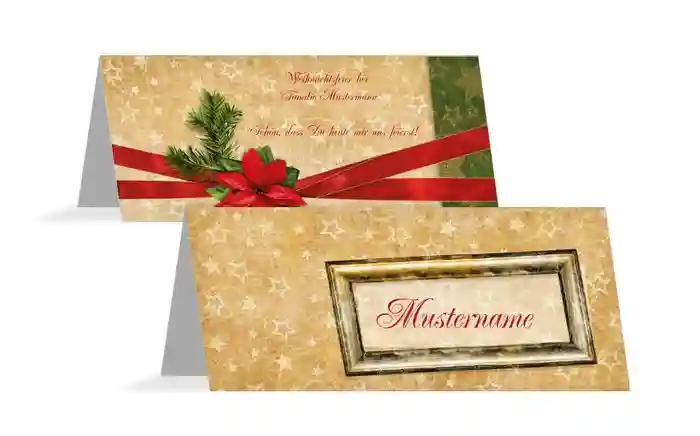 Tischkarte Goldenes Geschenk