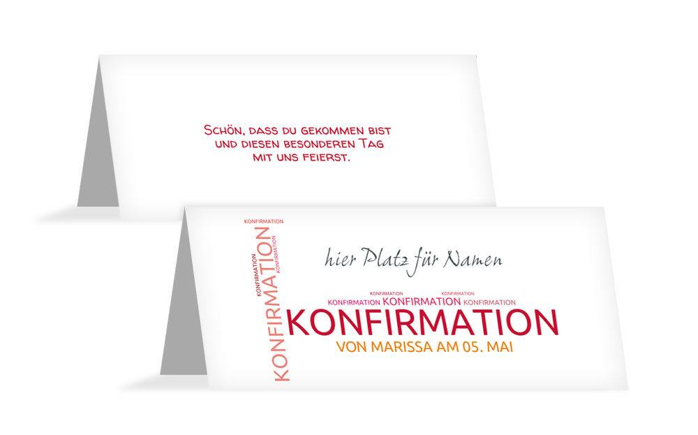 Tischkarte Konfirmation Script Tischkarte Konfirmation Script