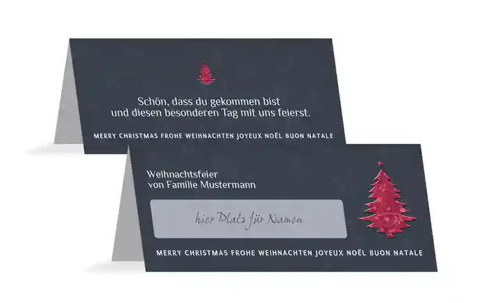 Tischkarte Weihnachten Baum