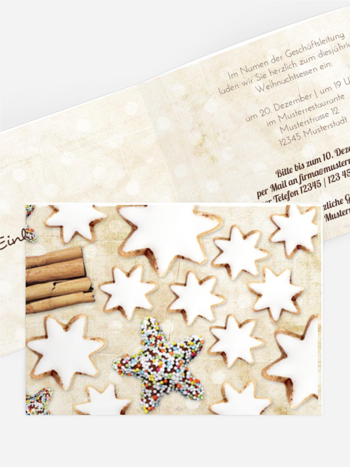 Weihnachts Einladungskarte geschäftlich Plätzchentisch