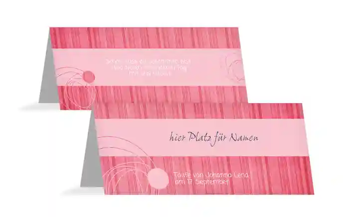 Tischkarte Wollknäuel