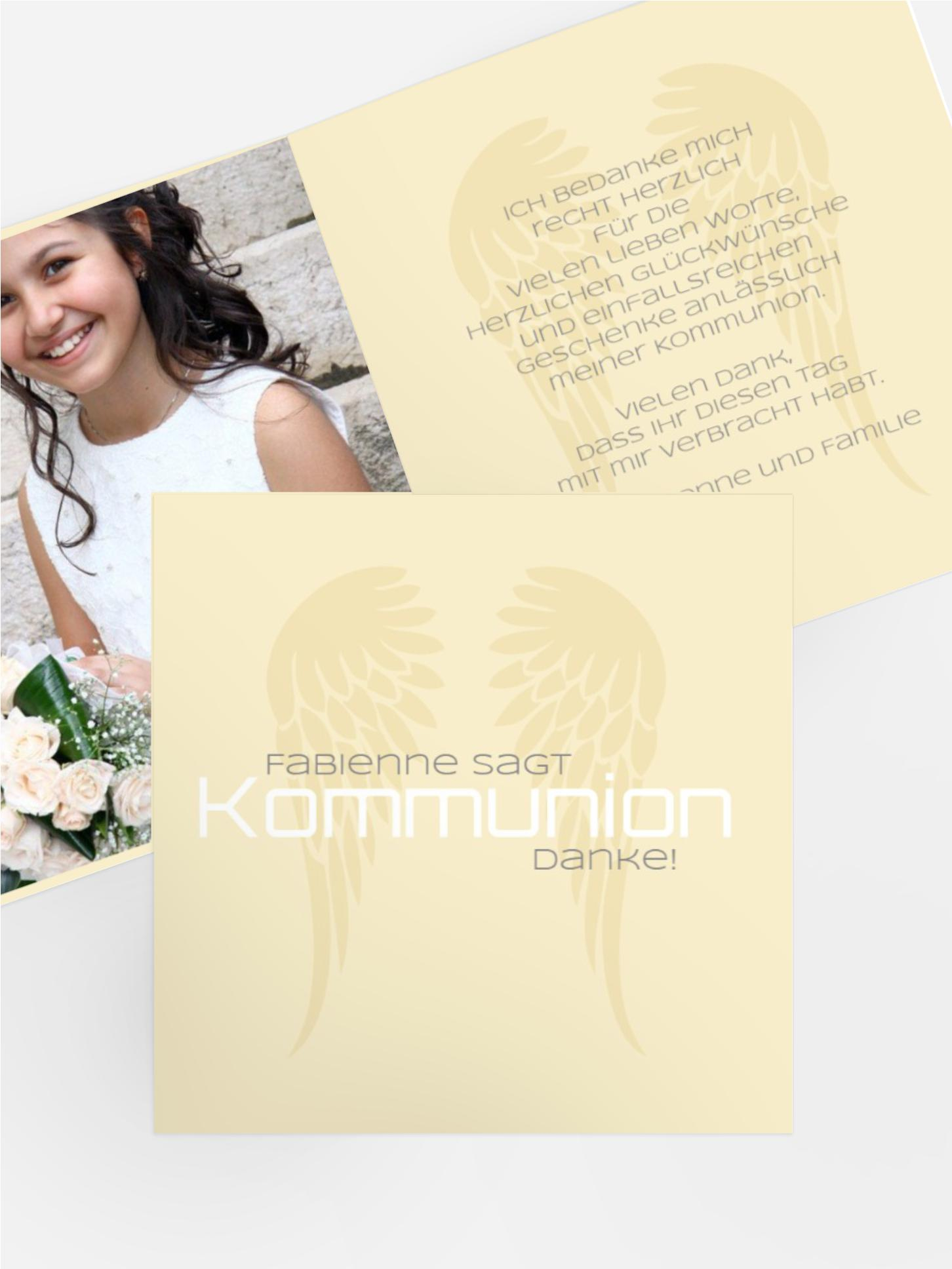 Kommunion Dankeskarte Schutzengel