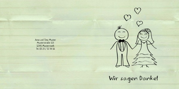 Danksagungskarte zur Hochzeit Sweet Love