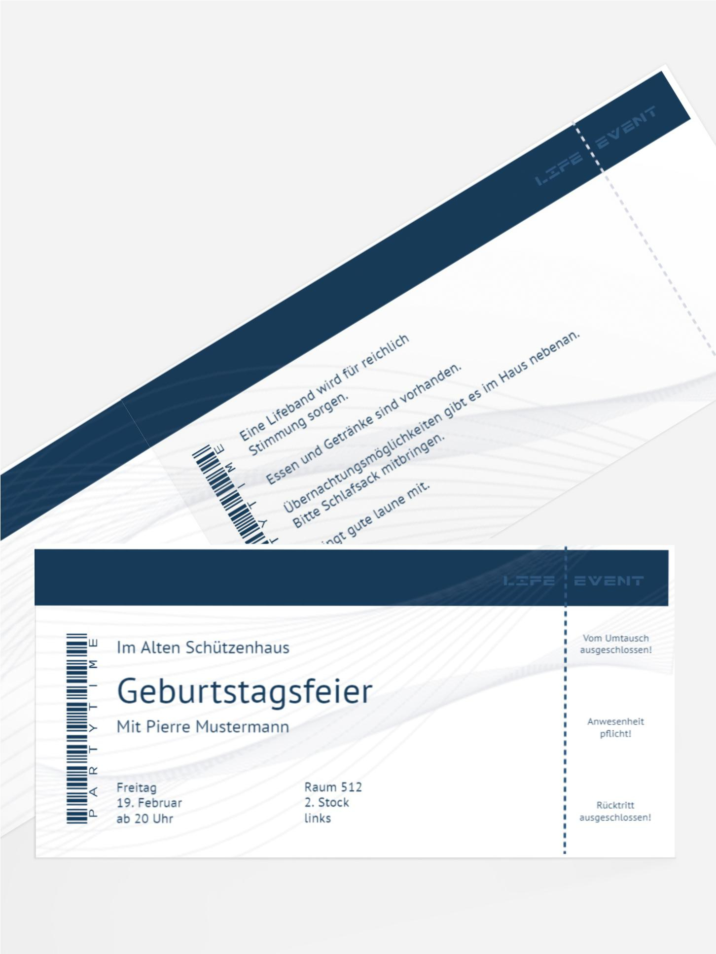 Geburtstagskarte Einladung Event Geburtstagskarte Einladung Event