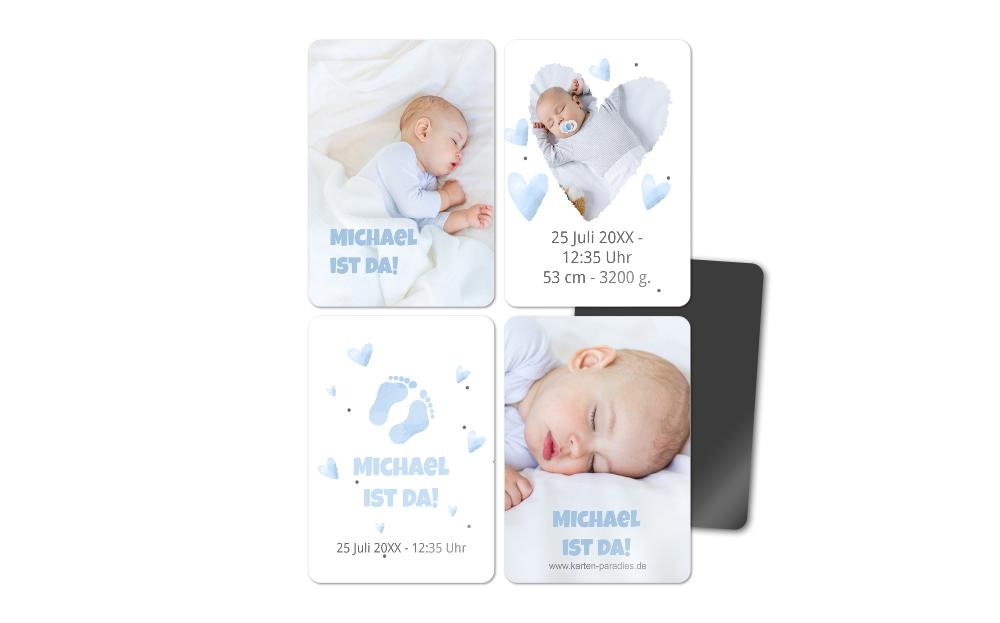 Fotomagnete zur Geburt Kleine Fußabdrücke