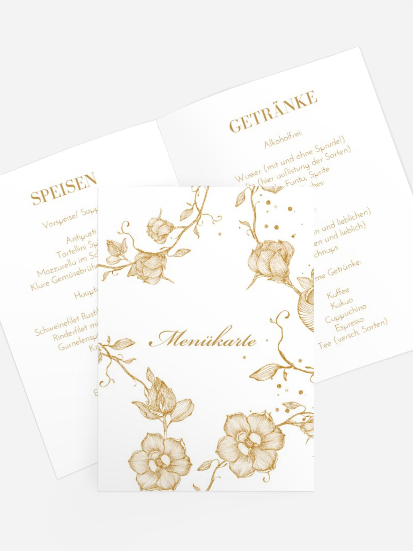 Menükarte Kranzgeflecht